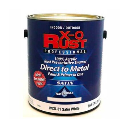 General Paint Rust Preventative Paint/Primer, Satin, Water Base, Satin White, 1 gal 176838